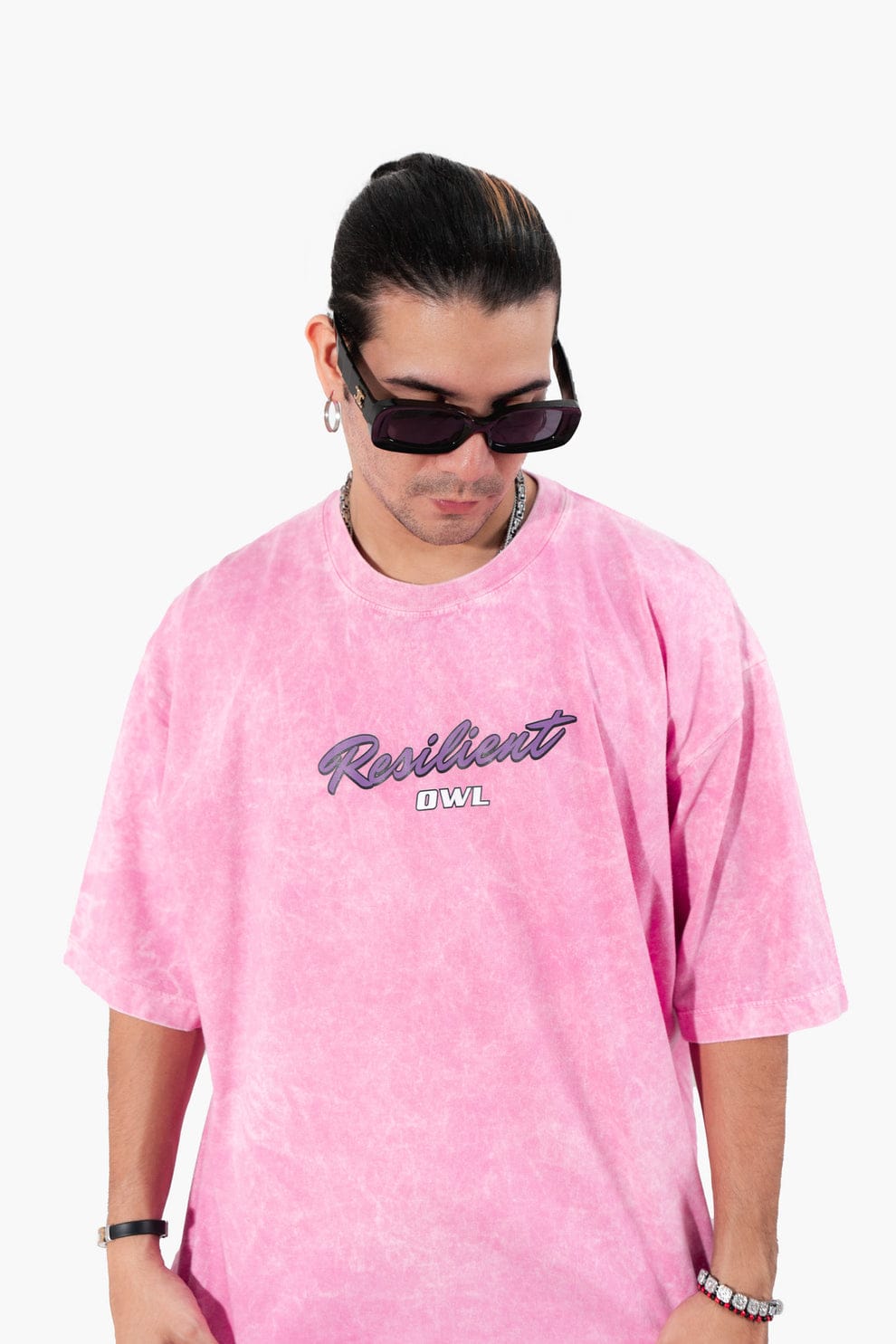 camiseta never stop acid wash