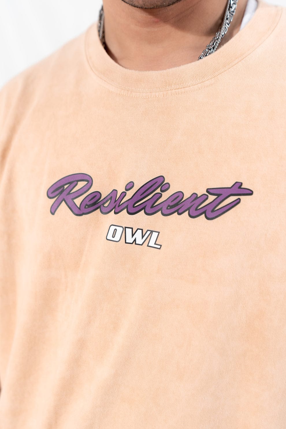 camiseta never stop acid wash